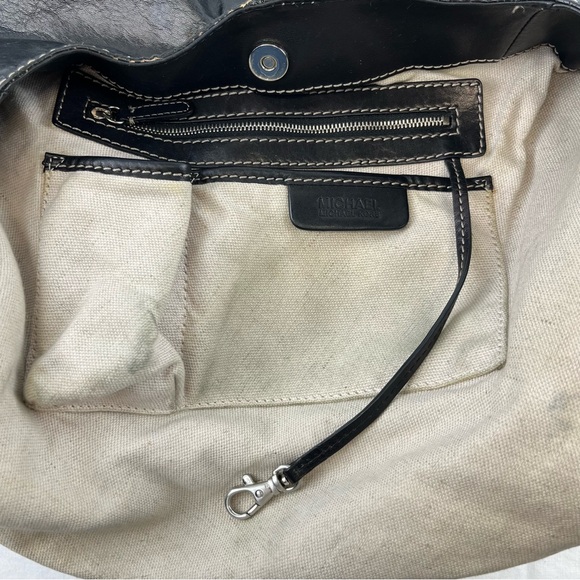 MICHAEL Michael Kors Large Astor Hobo Soft Leather in Black Silver Studs Rivets - Picture 10 of 11